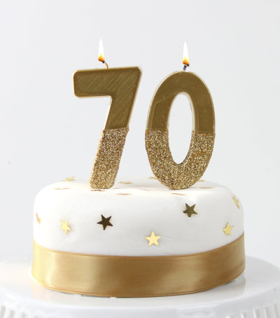 Gold Glitter Number Candle - 7 | Birthday Candles |