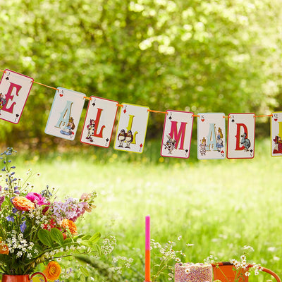 Alice in Wonderland Double-Sided Bunting - 3m | Tea Party Decor |