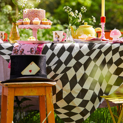 Black & White Check Paper Tablecloth | Party Supplies |
