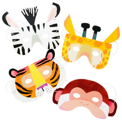 Animal Paper Masks - 8 Pack | Party Supplies |