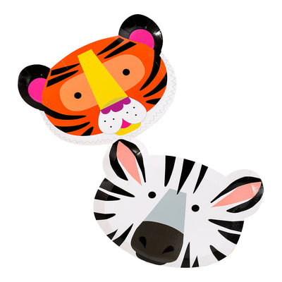 Animal Face Plates - 12 Pack | Party Supplies |