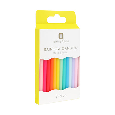 Rainbow Birthday Candles - 24 Pack