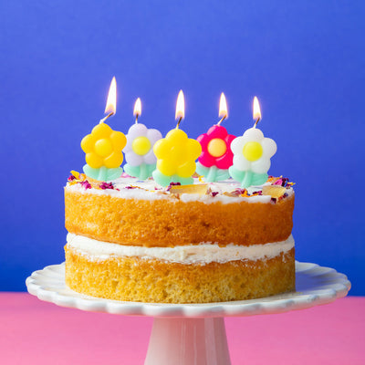 Daisy Multi Colored Birthday Candles - 5 Pack | Cake Candless |