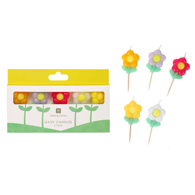 Daisy Multi Colored Birthday Candles - 5 Pack | Cake Candless |