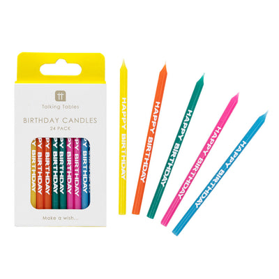 Multicolor Happy Birthday Candles - 24 Pack | Cake Candles |