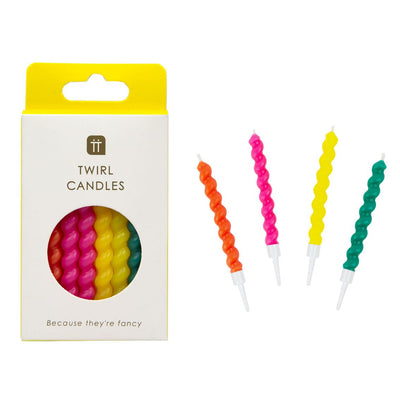 Twirl Birthday Candles - 8 Pack | Cake Candles |