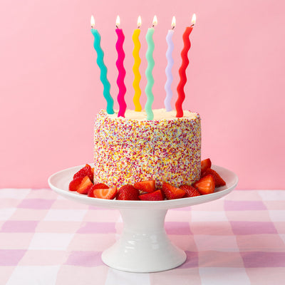 Wavy Tall Birthday Candle - 12 Pack | Cake Candless |