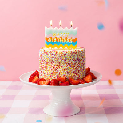 Wavy Large Block Birthday Candle | Cake Candles |