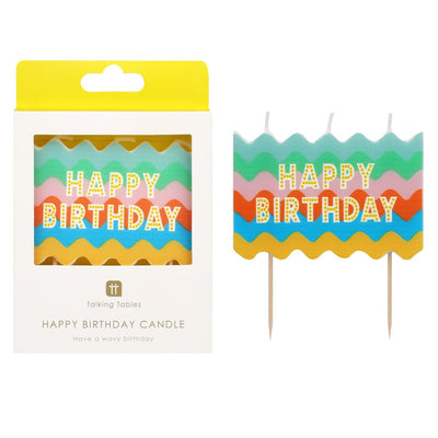 Wavy Large Block Birthday Candle | Cake Candles |