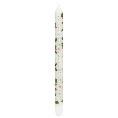 Holly Christmas Advent Candle| Holiday Candles |