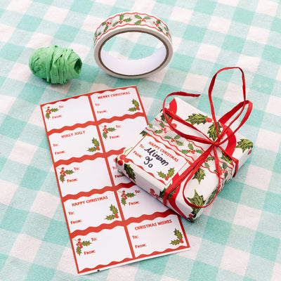 Holly Recycled Wrapping Paper - 3m | Holiday Wrap |