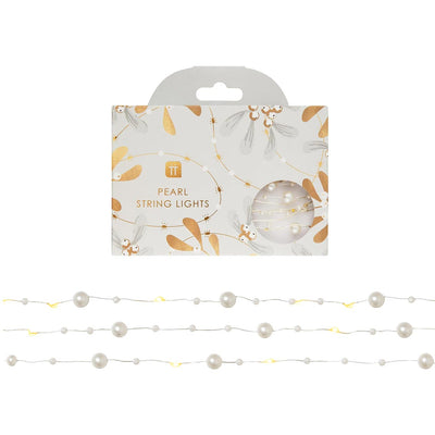 White Bead String Lights - 10ft | Table Decor |