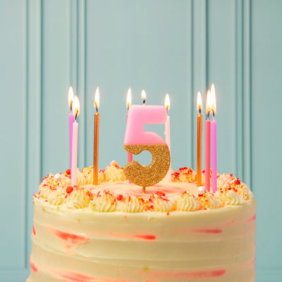 We Heart Birthdays Glitter Candle - 5