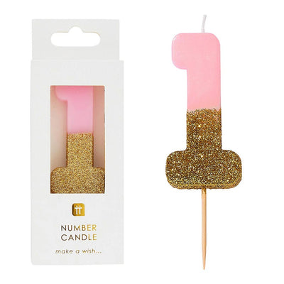We Heart Birthdays Glitter Candle - 1