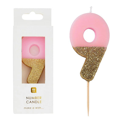 We Heart Birthdays Glitter Candle - 9