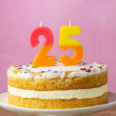 Orange & Pink Number Candle - 2 | Birthday Candles |