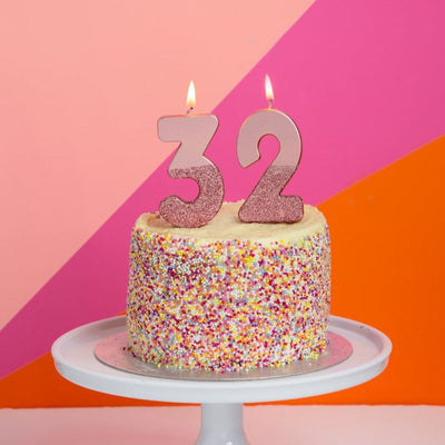 Rose Gold Glitter Number Candle - 3 | Birthday Candles |