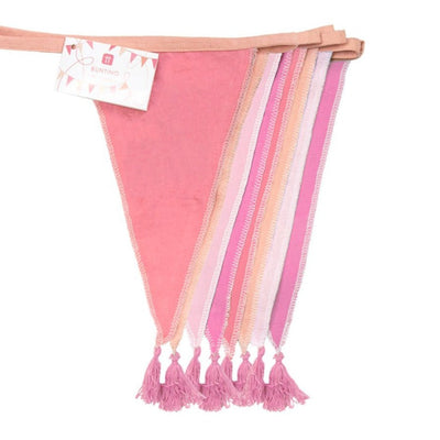 Pink Fabric Bunting - 118in | Party Supplies |
