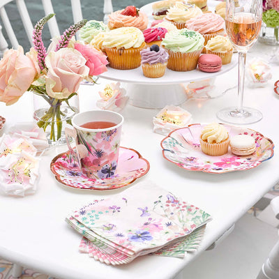 Floral Cup and Saucer Set - 24 Pack