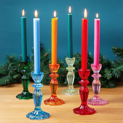 Dark Green Glass Candle Holder | Everyday Home Decor |