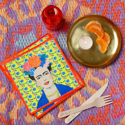 Yellow Frida Kahlo Napkinss - 20 Pack | Fiesta Party Supplies |