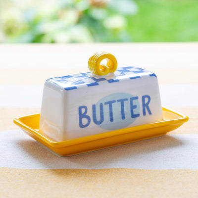 Blue Check Butter Dish | Kitchenware |