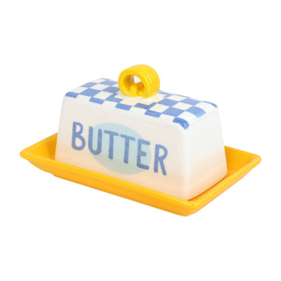 Blue Check Butter Dish | Kitchenware |