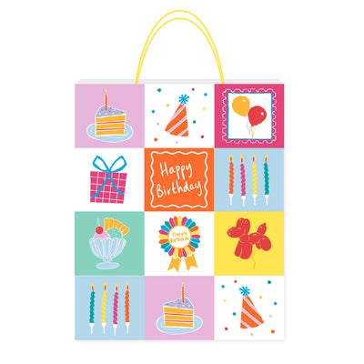 Happy Birthday Icons Gift Bags - 8 Pack