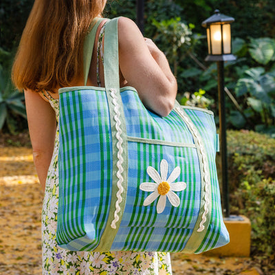 Recycled Plastic Daisy Flower Tote Bag