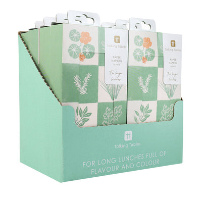 Herb Long Lunch Paper Napkins - 16 Pack | Summer Dinner Napkins |