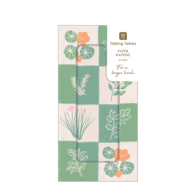 Herb Long Lunch Paper Napkins - 16 Pack