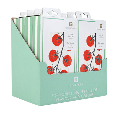 Tomato Long Lunch Paper Napkins - 16 Pack | Summer Dinner Napkins |