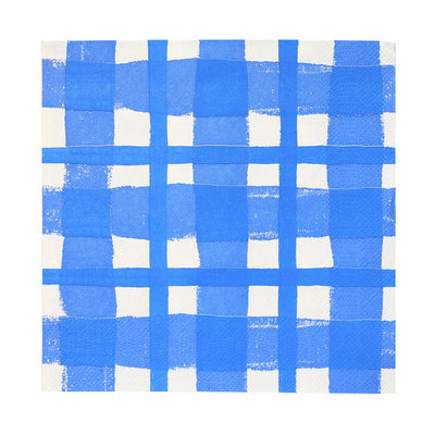 Blue & White Check Napkins - 20 Pack | 4th of July Decor |