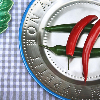 Bon Appetit Blue Metal Reusable Plate - 25cm