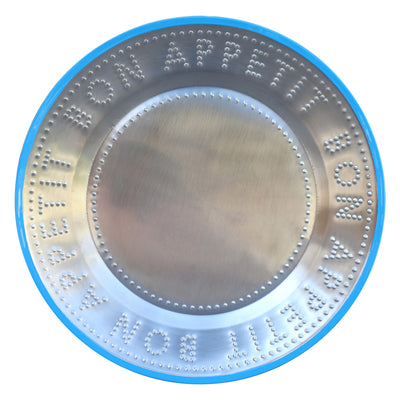 Bon Appetit Blue Metal Reusable Plate - 25cm