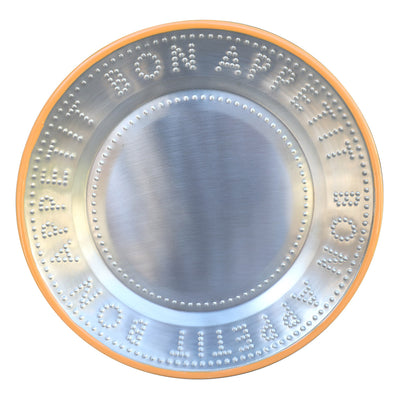 Bon Appetit Orange Metal Reusable Plate - 25cm