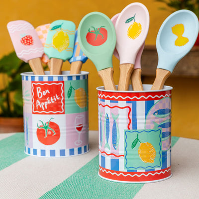 Food Icons Silicone Kitchen Utensils - 16 Pack | Kitchen Gifts |