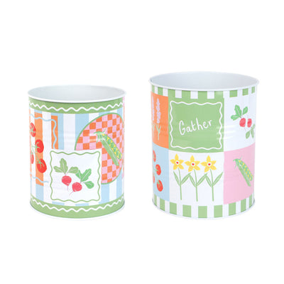 Spring Icons Recyclable Storage Tins - 2 Pack | Kitchen Gifts |