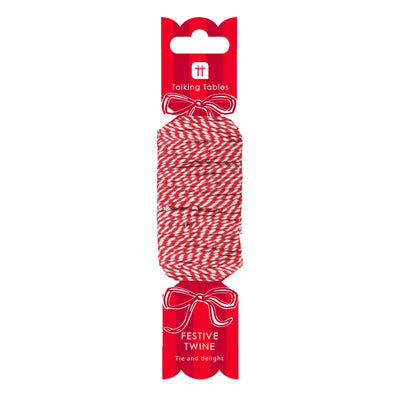 Red & White Festive Twine - 20m | Christmas Gifting |