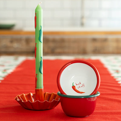 Green Chili Dinner Candles - 2 Pack | Summer Decor Gifts |