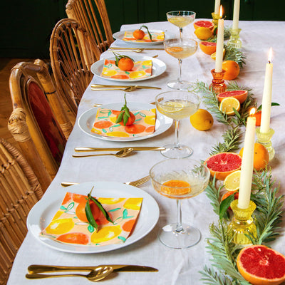 Lemon & Orange Paper Napkins - 20 Pack | Summer Party Napkins |