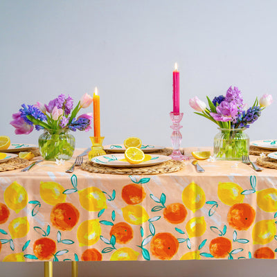 Lemon & Orange Paper Tablecloth | Summer Party Supplies |