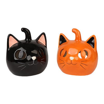 Ceramic Black & Orange Cats - 15cm | Everyday Decor |