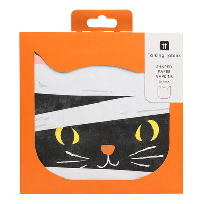 Cat Shaped Paper Napkins - 20 Pack | Halloween Napkins |