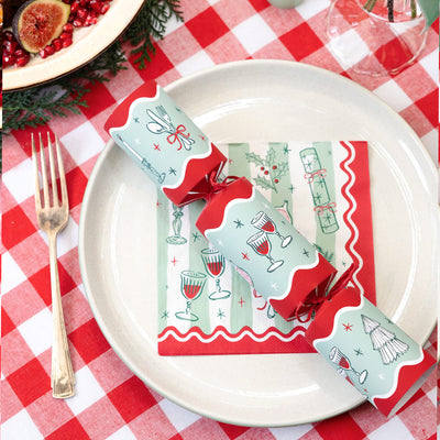 Green Christmas Crackers - 6 Pack| Christmas Decor |