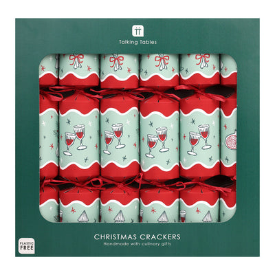 Bon Noel Green Christmas Crackers - 6 Pack | Christmas Decor |