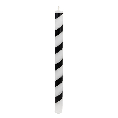 Black & White Stripe Dinner Candles - Display | Home Decor |