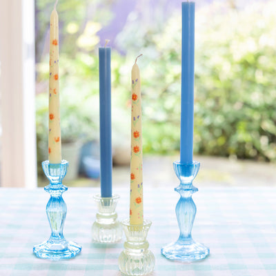 Blue Glass Candle Holder | 4th of July Gifts |