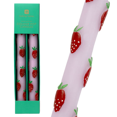Statement Strawberry Lilac Dinner Candles - 2 Pack