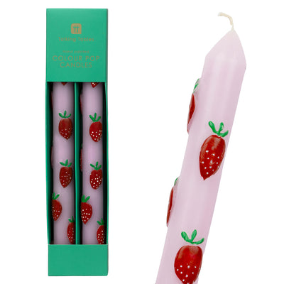 Strawberry Lilac Dinner Candles - 2 Pack | Valentines Decor |